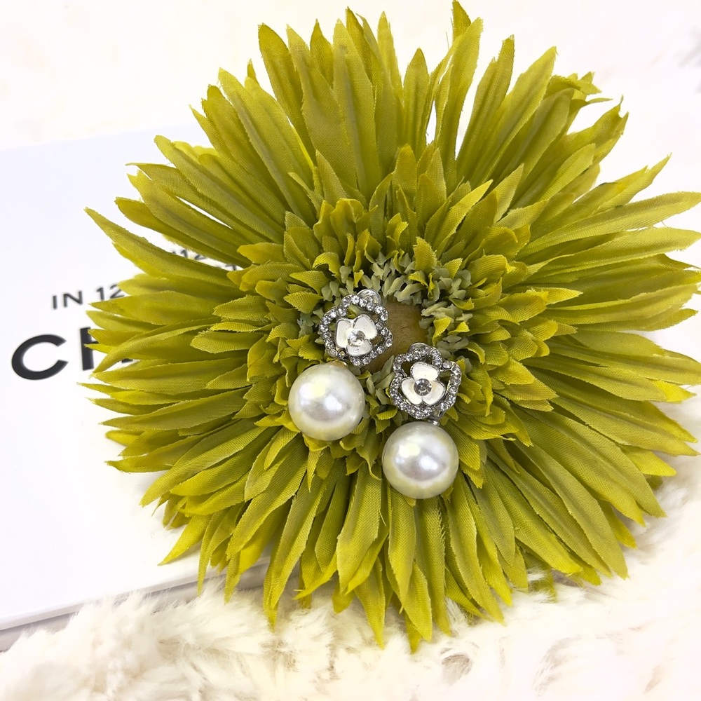 Pearl Charm Dangle Stud Earrings for Woman (Brand New)